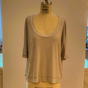 Calvin Klein Fine 1x1 Rib Drapey Top Size Small